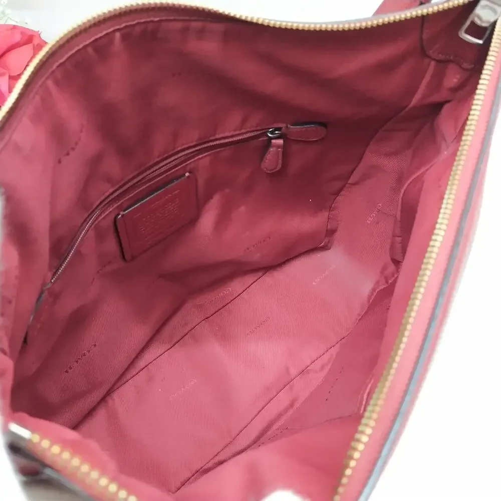 Coach Chelsea Red Leather Zipper Crossbody Shoulder Bag - Picture 10 of 16